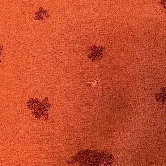 Aritzia Wilfred  Le Fou Peach Short Sleeve Embroidered 1/2 Button Midi Dress XS - Picture 12 of 13